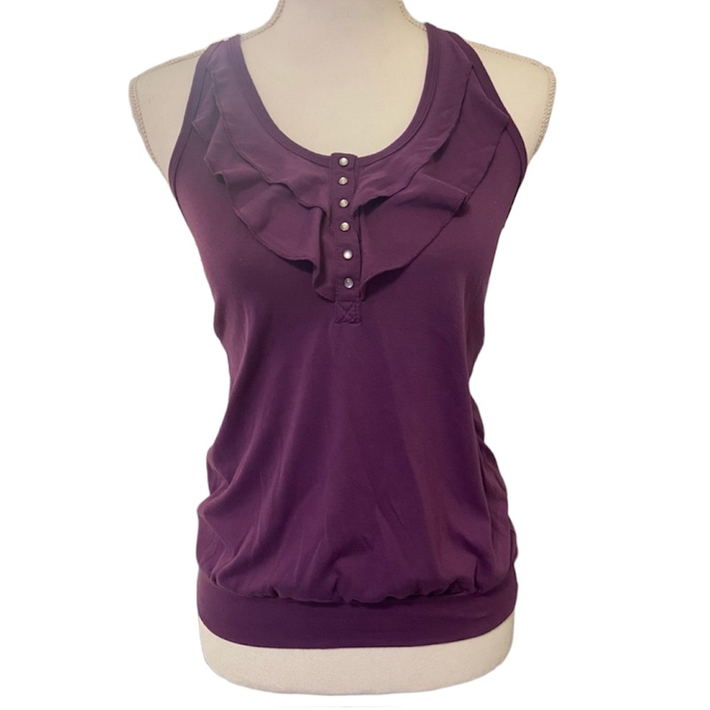 Purple Ruffle Tank Top Blouse